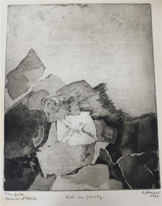 Erich Kraemer (1930-1994) Largest 34 x 45cm.